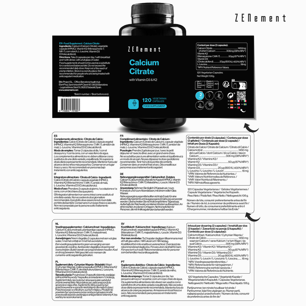 Calcium Citrate with Vitamin D3 & K2