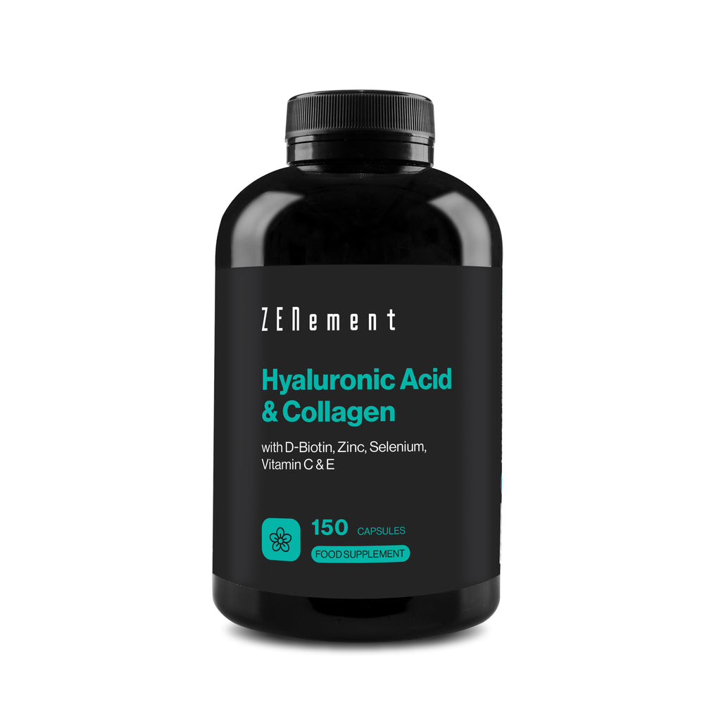 Àcid hialurònic i col·lagen amb biotina, zinc, seleni, vitamina C i E