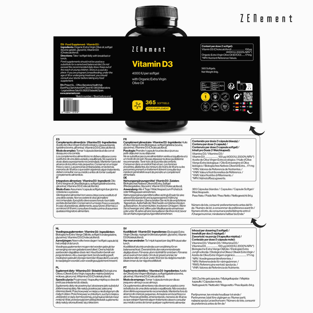 Vitamina D3 4000 UI per càpsula tova