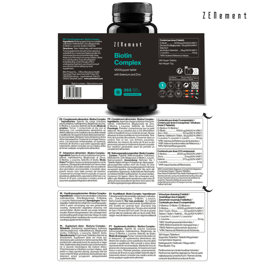 Biotin Complex 12000µg per tablet