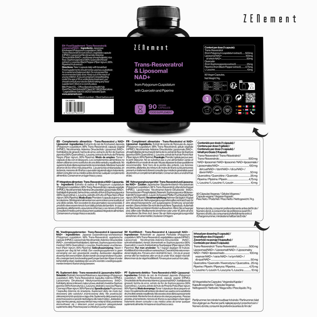 Trans-Resveratrol und Liposomales NAD+ aus Polygonum Cuspidatum