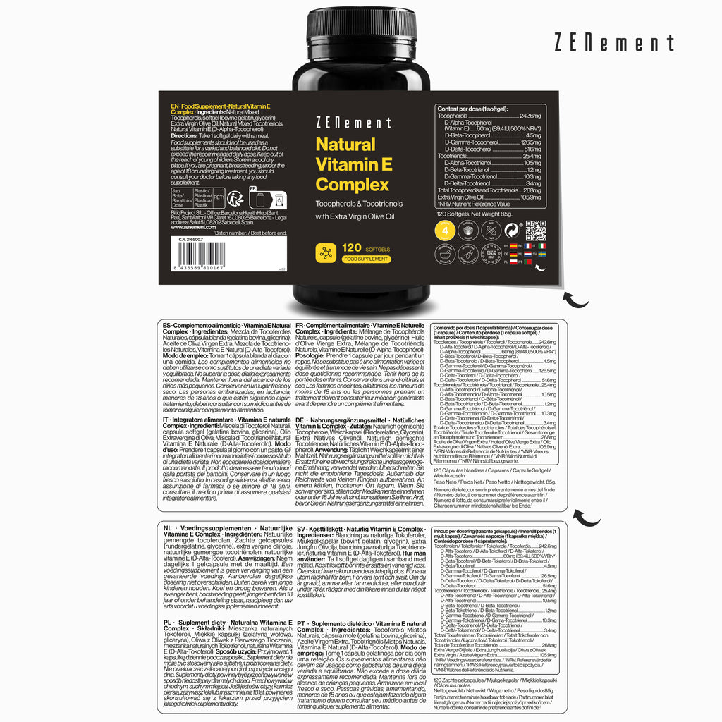 Vitamine E Naturelle Complex Tocophérols & Tocotriénols