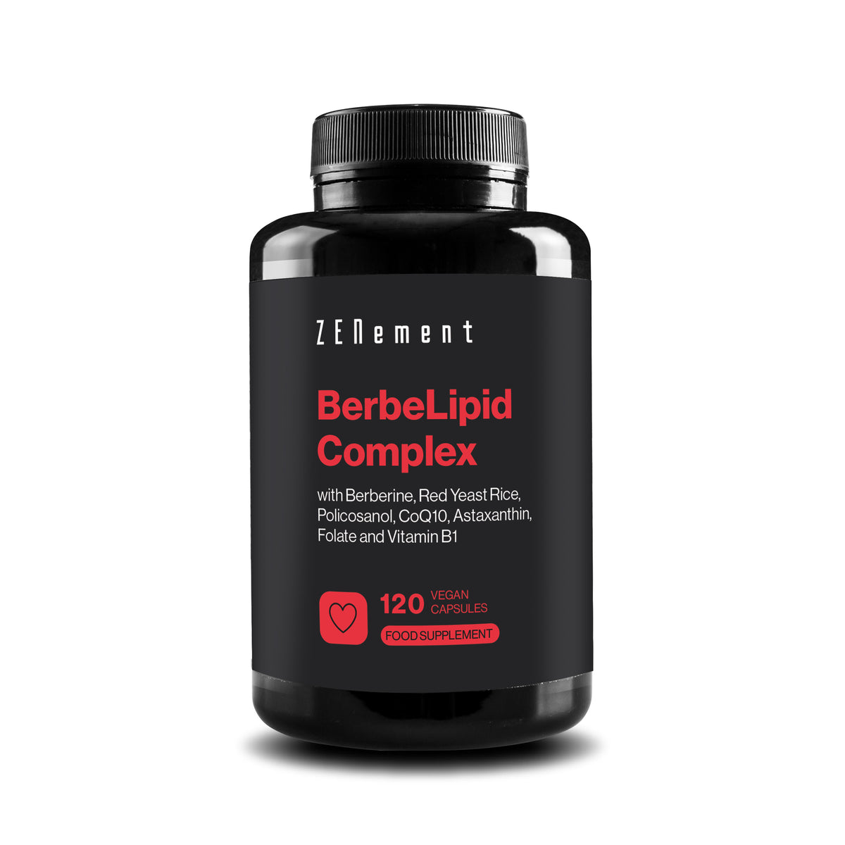 BerbeLipid Complex with Berberine, Red Yeast Rice, Policosanol, CoQ10, Astaxanthin, Folate and Vitamin B1