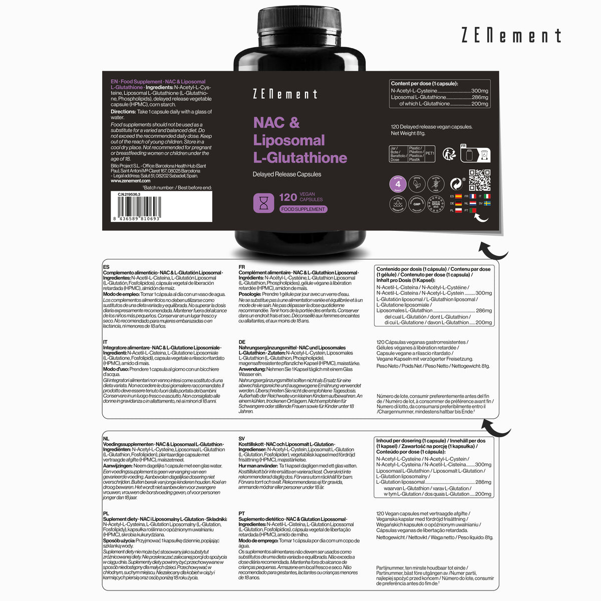 NAC & Liposomal L-Glutathione Delayed Release Capsules
