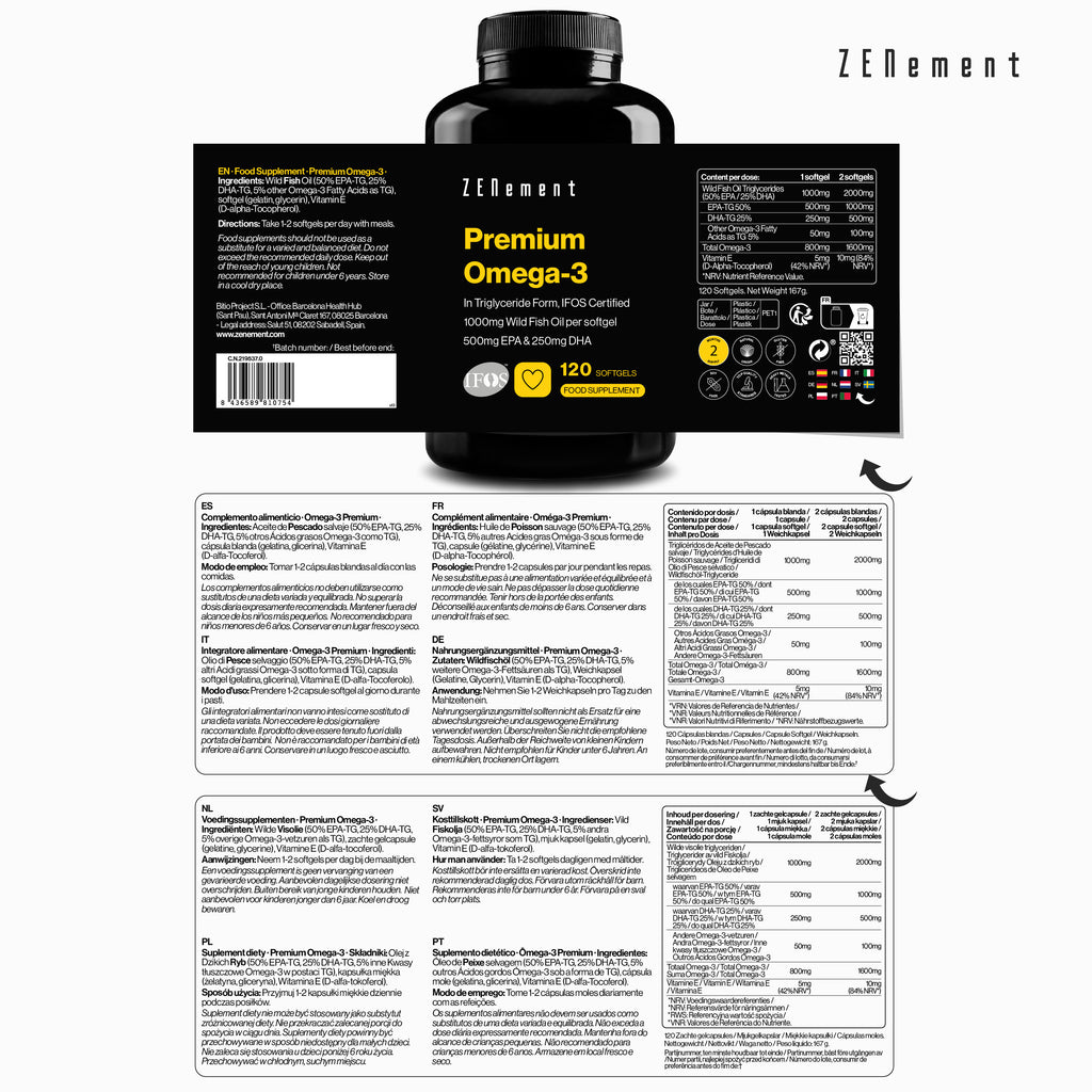 Premium Omega-3 In Triglyceride Form, IFOS Certified