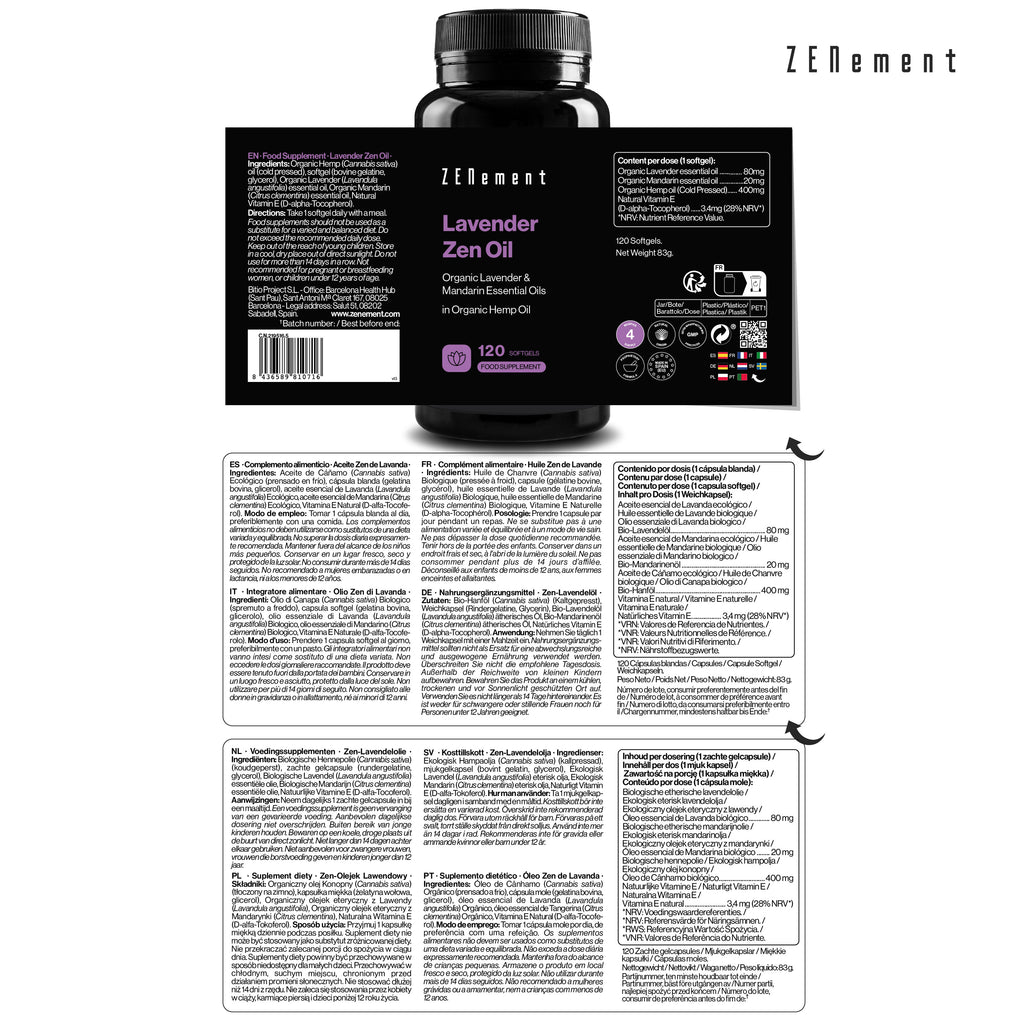 Huile Zen de Lavande Huiles Essentielles Biologiques de Lavande & De Mandarine