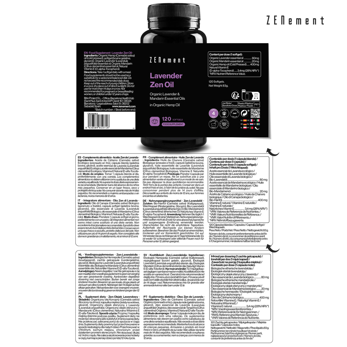 Lavender Zen Oil Organic Lavender & Mandarin Essential Oils