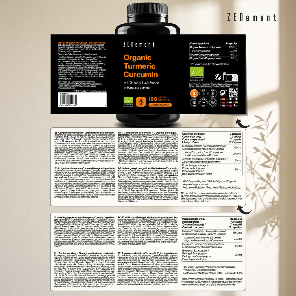 Organic Turmeric Curcumin  with Ginger & Black Pepper