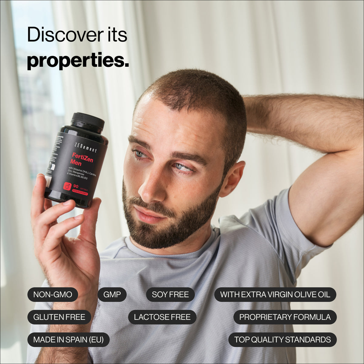 FertiZen Mann mit Ubichinol, DHA, L-Carnitin, Zink, Mangan und Vitaminen B6, B9 und B12