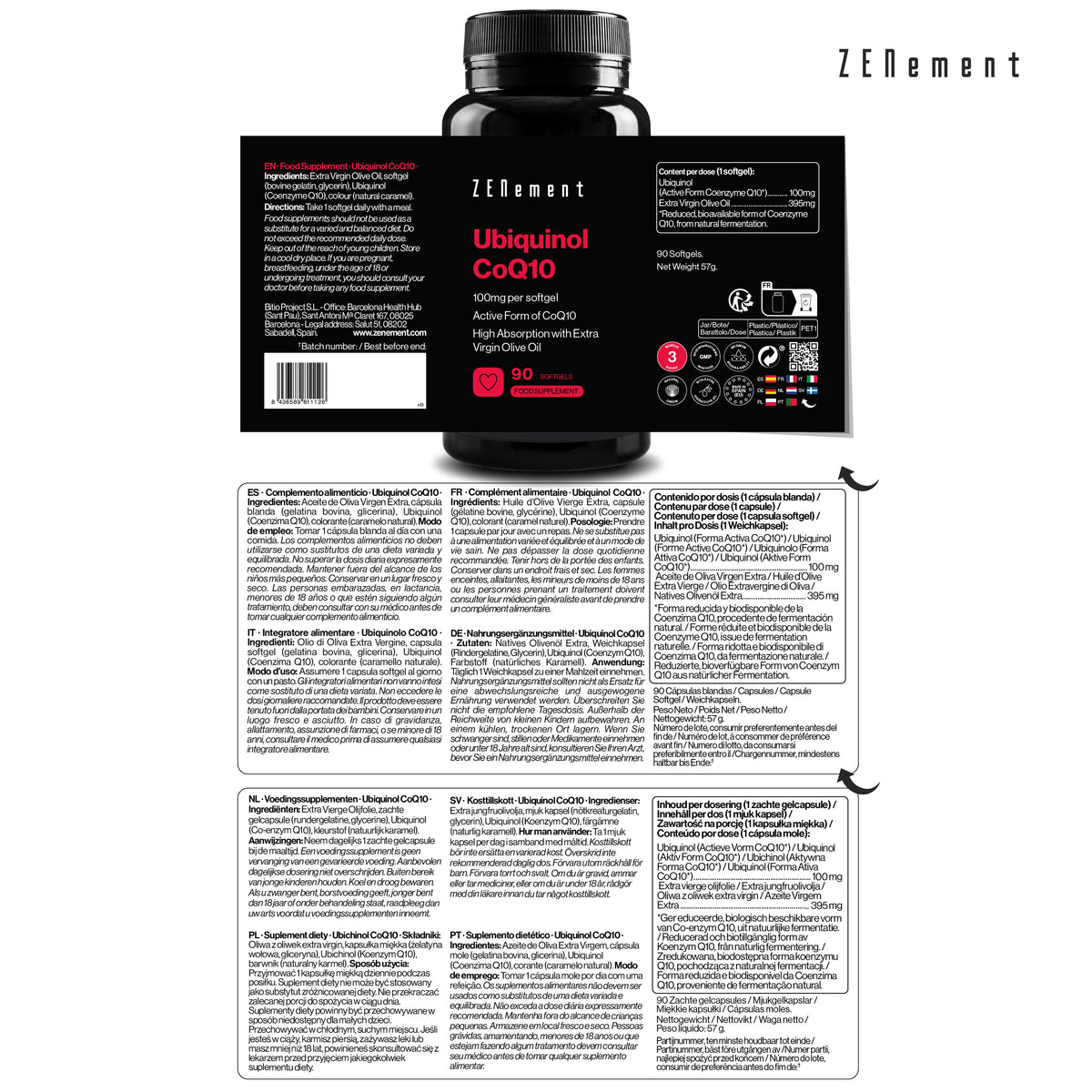 Ubiquinol CoQ10 100mg per softgel