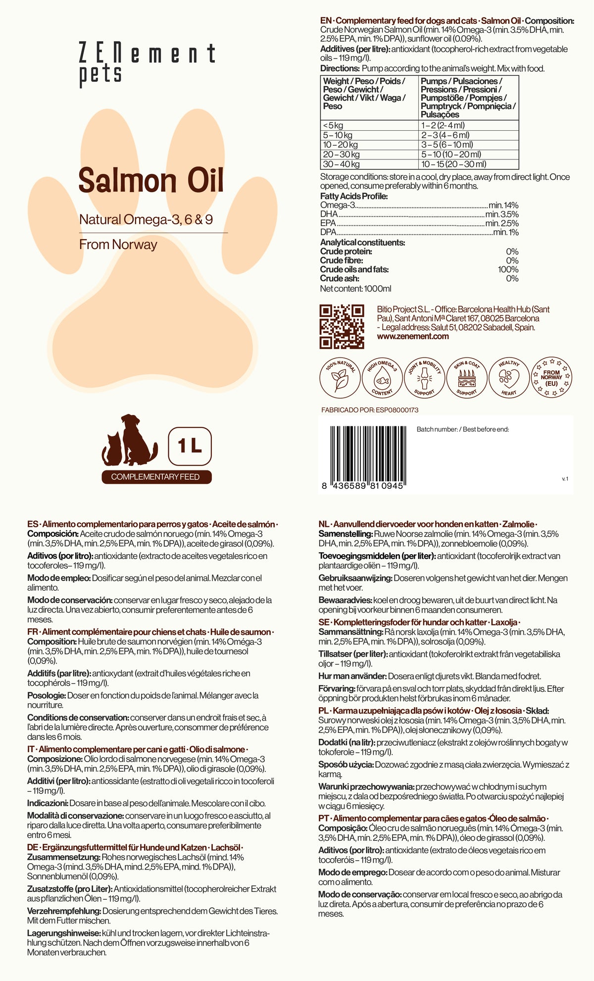 Salmon oil  Natural Omega-3, 6 & 9