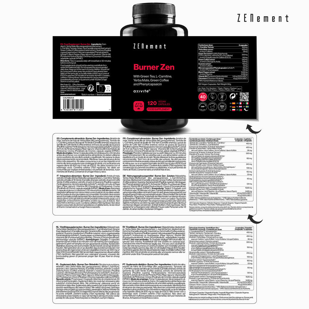 Fat Burner with Yerba Mate 450mg & aXivite – 9 Active Ingredients