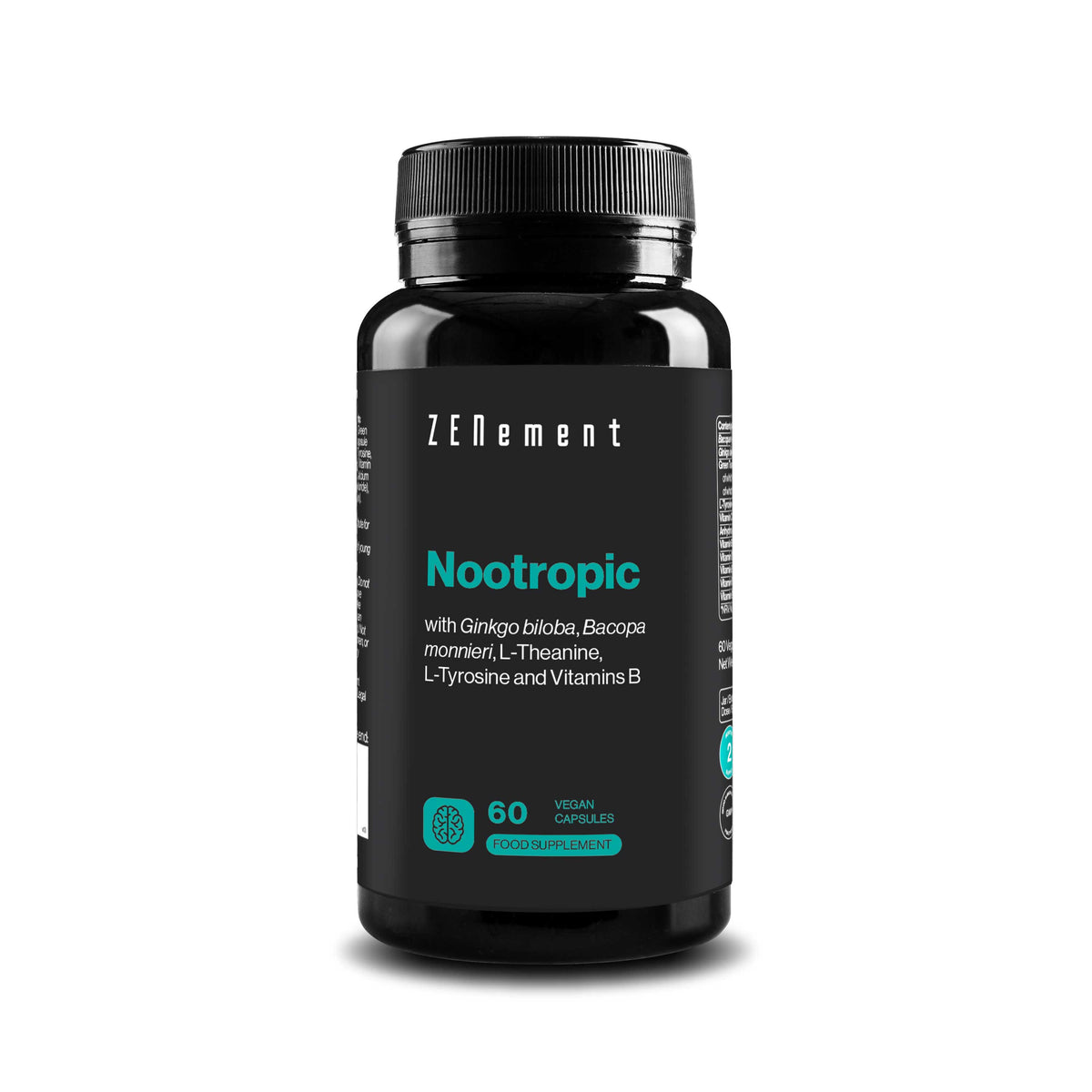 Nootropic with Ginkgo biloba, Bacopa monnieri, L-Theanin, L-Tyrosine and Vitamins B