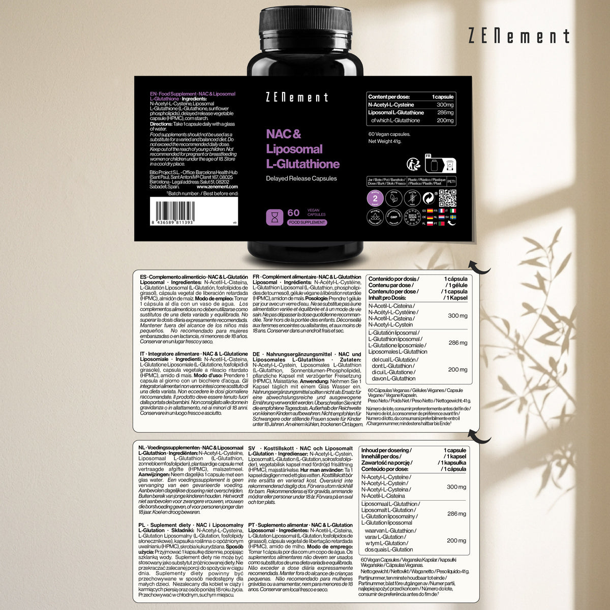 NAC & Liposomal L-Glutathione Delayed Release Capsules